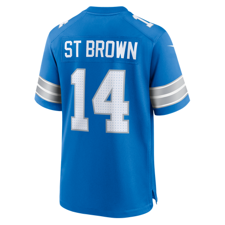 Lions Amon-Ra St. Brown Men's Blue Nike Game Jersey