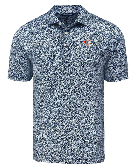 Bears Cutter and Buck Men's Navy Pike Eco Flora Print Polo