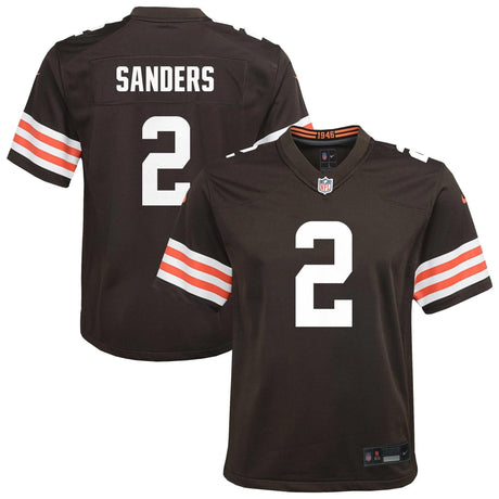 Browns Shedeur Sanders Youth Nike Game Jersey #2 Pro Football Hall of Fame