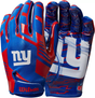 Giants Wilson Adult NFL Stretch Fit Receivers Gloves Pro Football Hall of Fame
