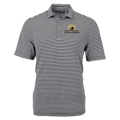 Black College Football Hall of Fame Cutter & Buck Men's Virtue Recycled Stripe Featherlight Pique Polo