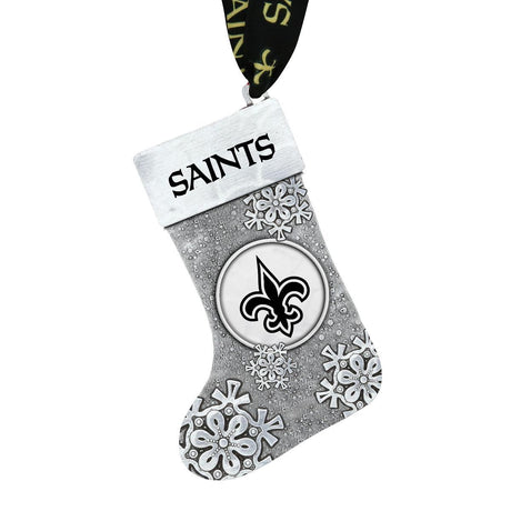 Saints Snowflake Stocking Ornament Pro Football Hall of Fame