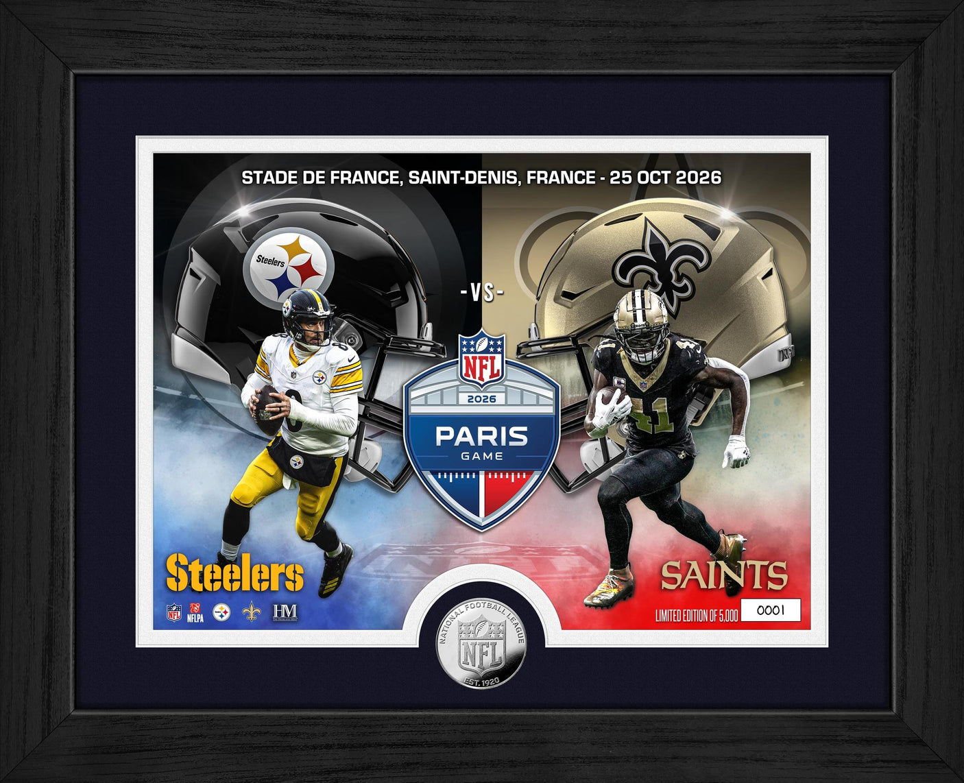 2026 NFL International Games Week 7 Steelers vs Saints Paris Silver Coin Photo Mint