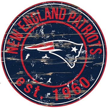 Patriots Established Date Distressed Round Wall Art