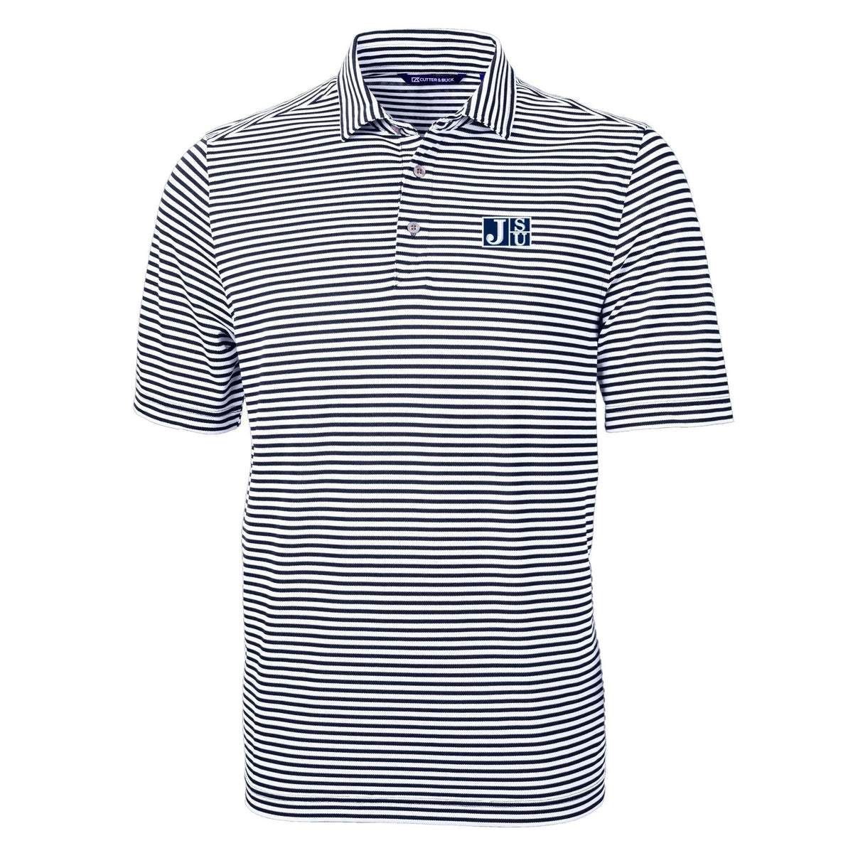 HBCU Team Cutter & Buck Men's Virtue Recycled Stripe Featherlight Pique Polo
