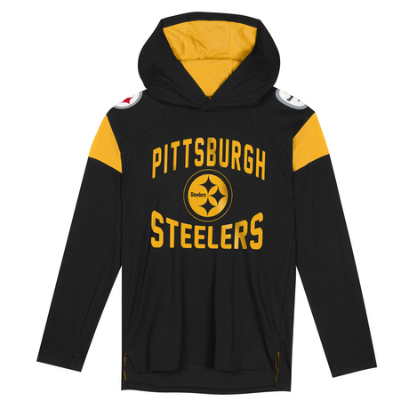 Steelers Kids NFL The Champ is Here Long Sleeve Hooded T-Shirt