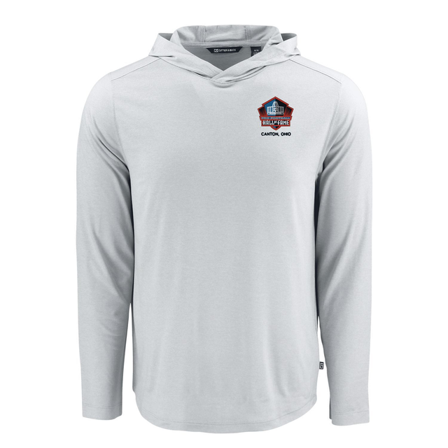 Hall of Fame Cutter & Buck Men's Grey Coastline Recycled Double Peached Hooded Pullover