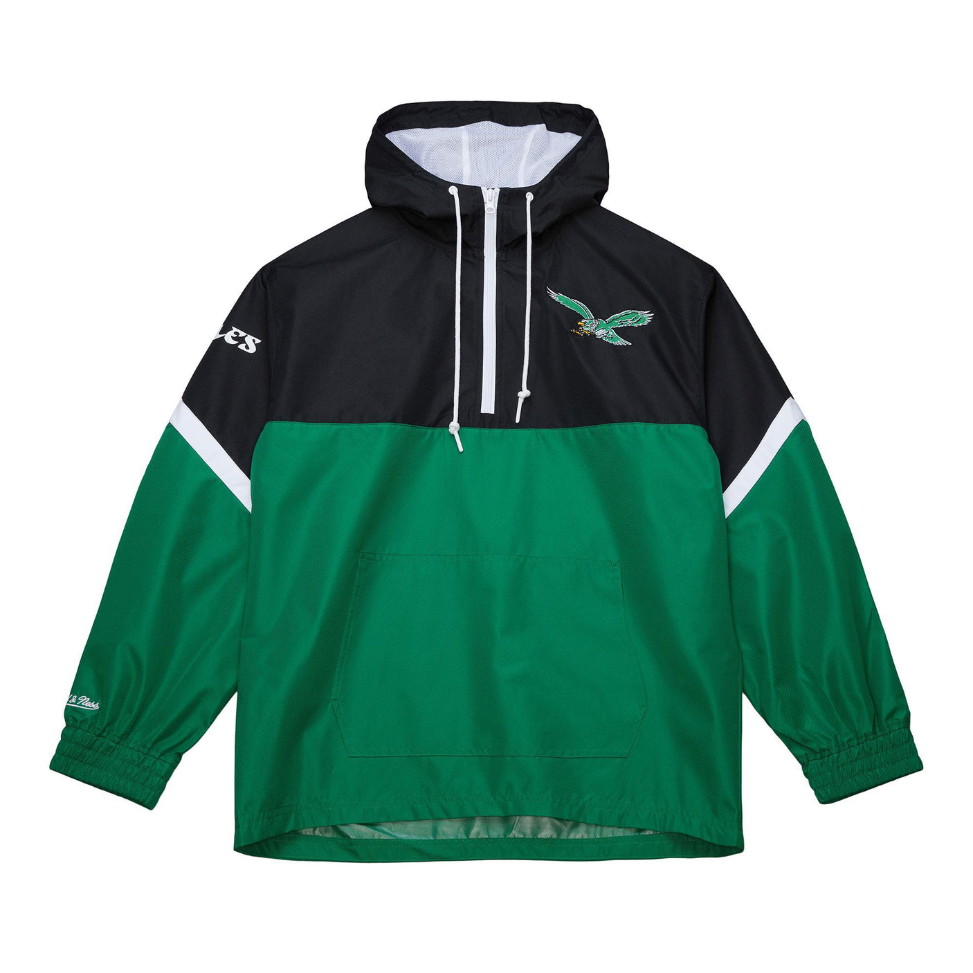 Eagles 2025 Mitchell & Ness Men's NFL Tie Breaker Anorak Vintage Logo Lightweight Windbreaker