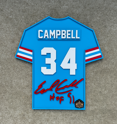 Earl Campbell Wood Jersey 3D Sign