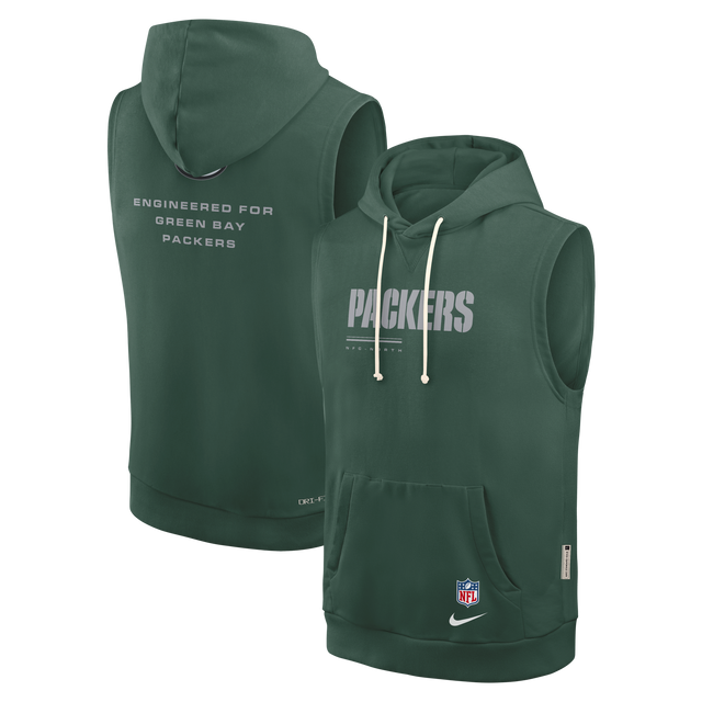 Packers 2026 Nike Men's Dri-Fit Sleeveless Fleece Hoodie