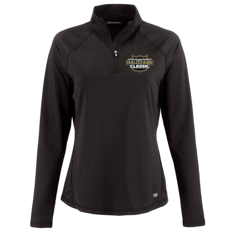 Black College Football Hall of Fame Cutter & Buck Women's Prospect Recycled Featherlight Stretch 1/4 Zip