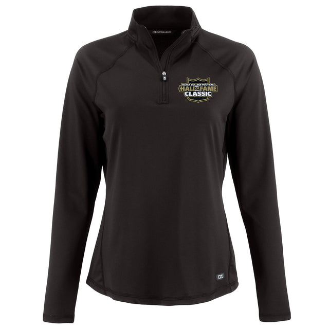 Black College Football Hall of Fame Cutter & Buck Women's Prospect Recycled Featherlight Stretch 1/4 Zip