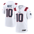 Patriots Drake Maye Men's Nike Road Game Jersey Pro Football Hall of Fame