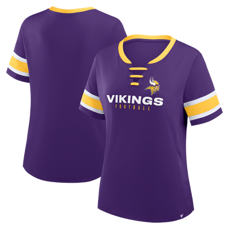 Vikings 2025 Fanatics Women's Draw Play Athena Lace Up T-Shirt