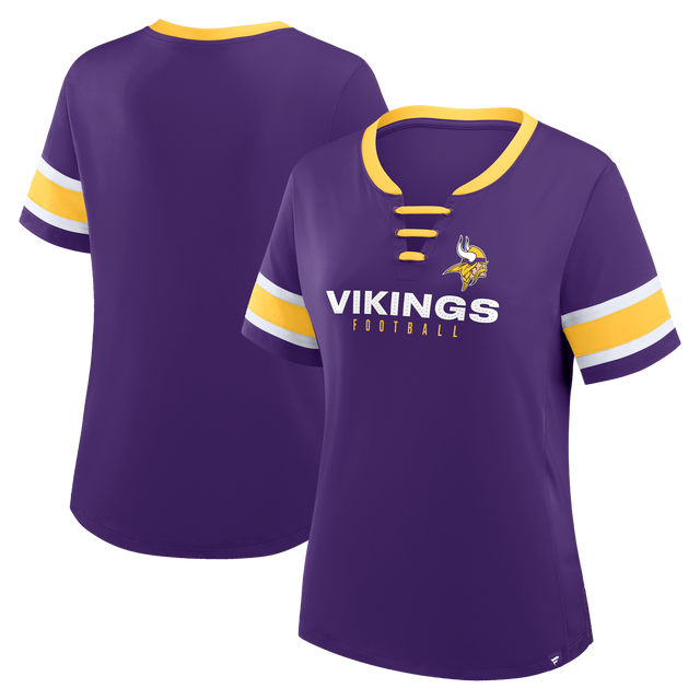 Vikings 2025 Fanatics Women's Draw Play Athena Lace Up T-Shirt