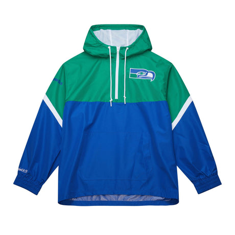 Seahawks 2025 Mitchell & Ness Men's NFL Tie Breaker Anorak Vintage Logo Lightweight Windbreaker