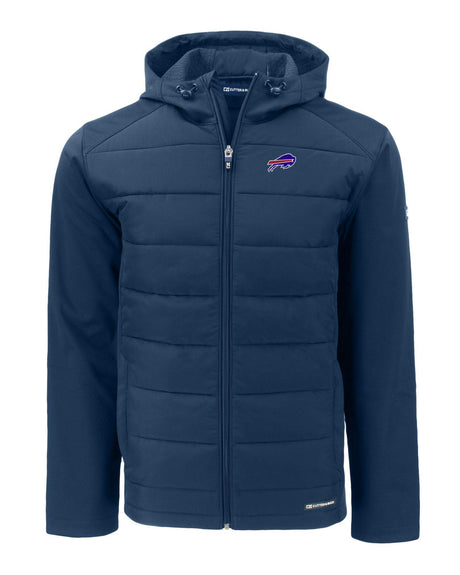 Bills Cutter and Buck Men's Navy Evoke Eco Hybrid Hooded Jacket