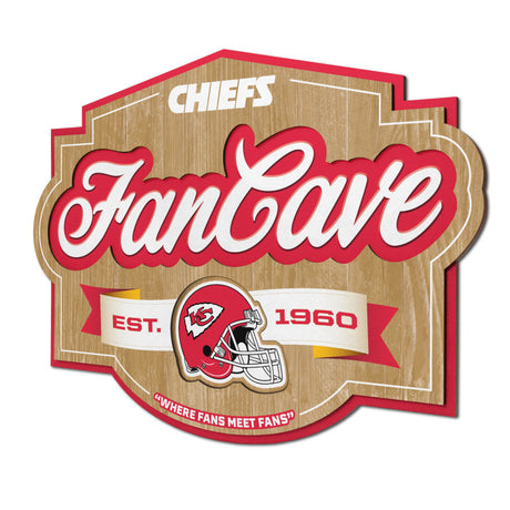Chiefs 3D Fan Cave Wall Sign