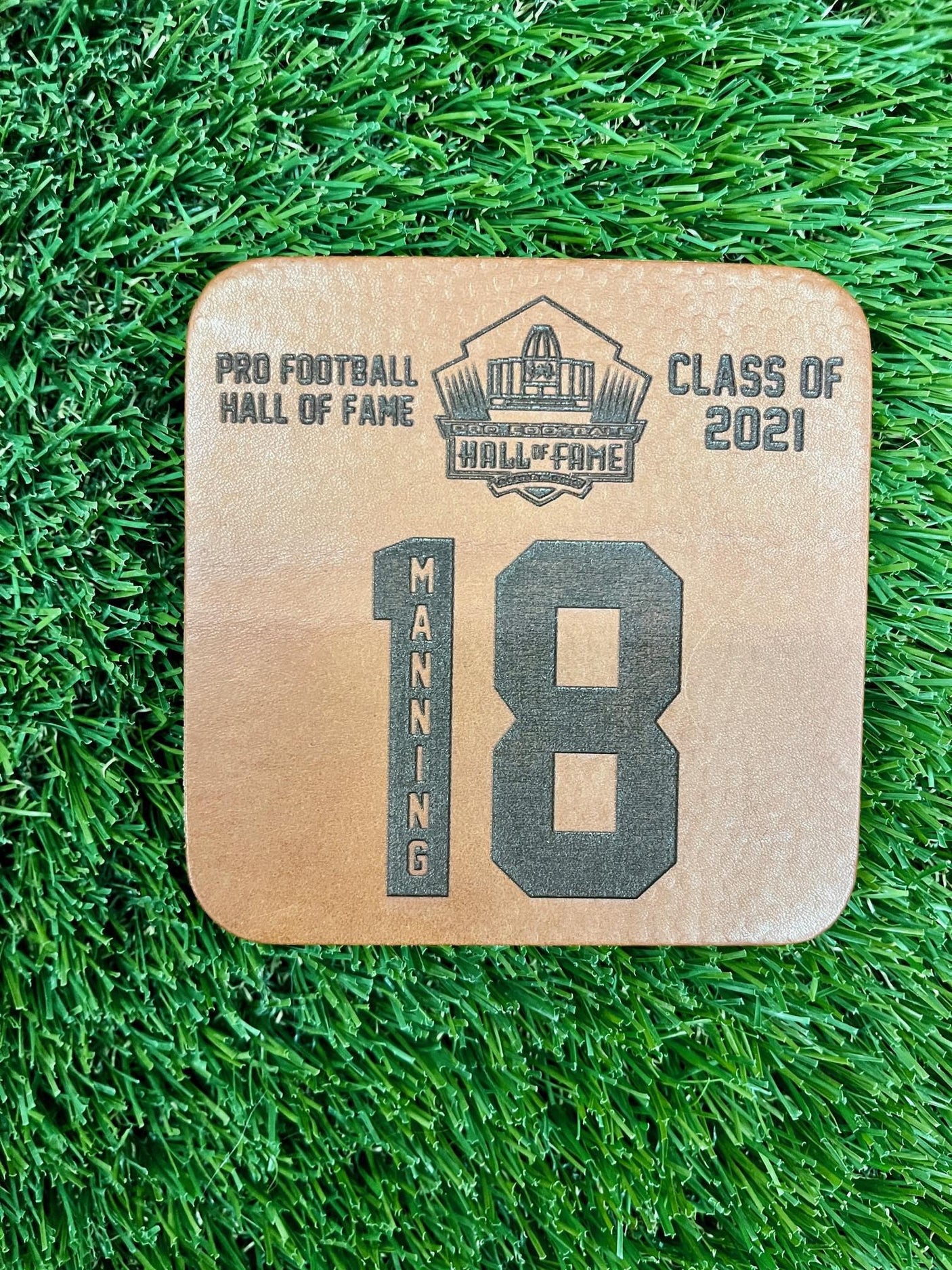 Peyton Manning Leather Player Coaster