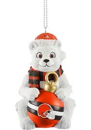 Browns Sitting Polar Bear Ornament