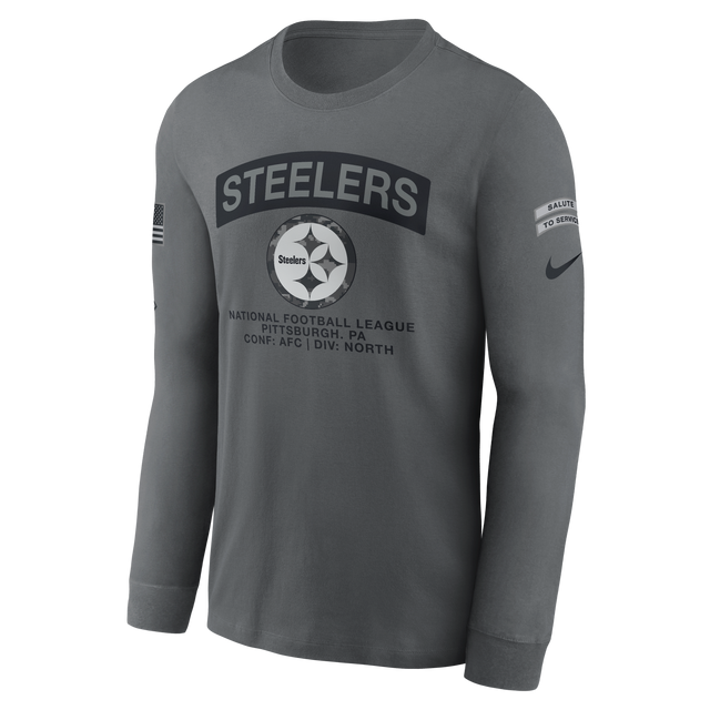 Steelers 2026 Nike Men's Salute to Service Long Sleeve T-Shirt Pro Football Hall of Fame