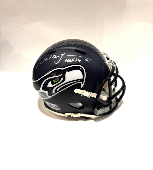 Walter Jones Autographed Seahawks Speed Mini Helmet with HOF Inscription