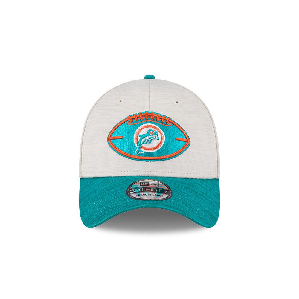 Dolphins Men's New Era 39THIRTY 2024 Sideline History Hat