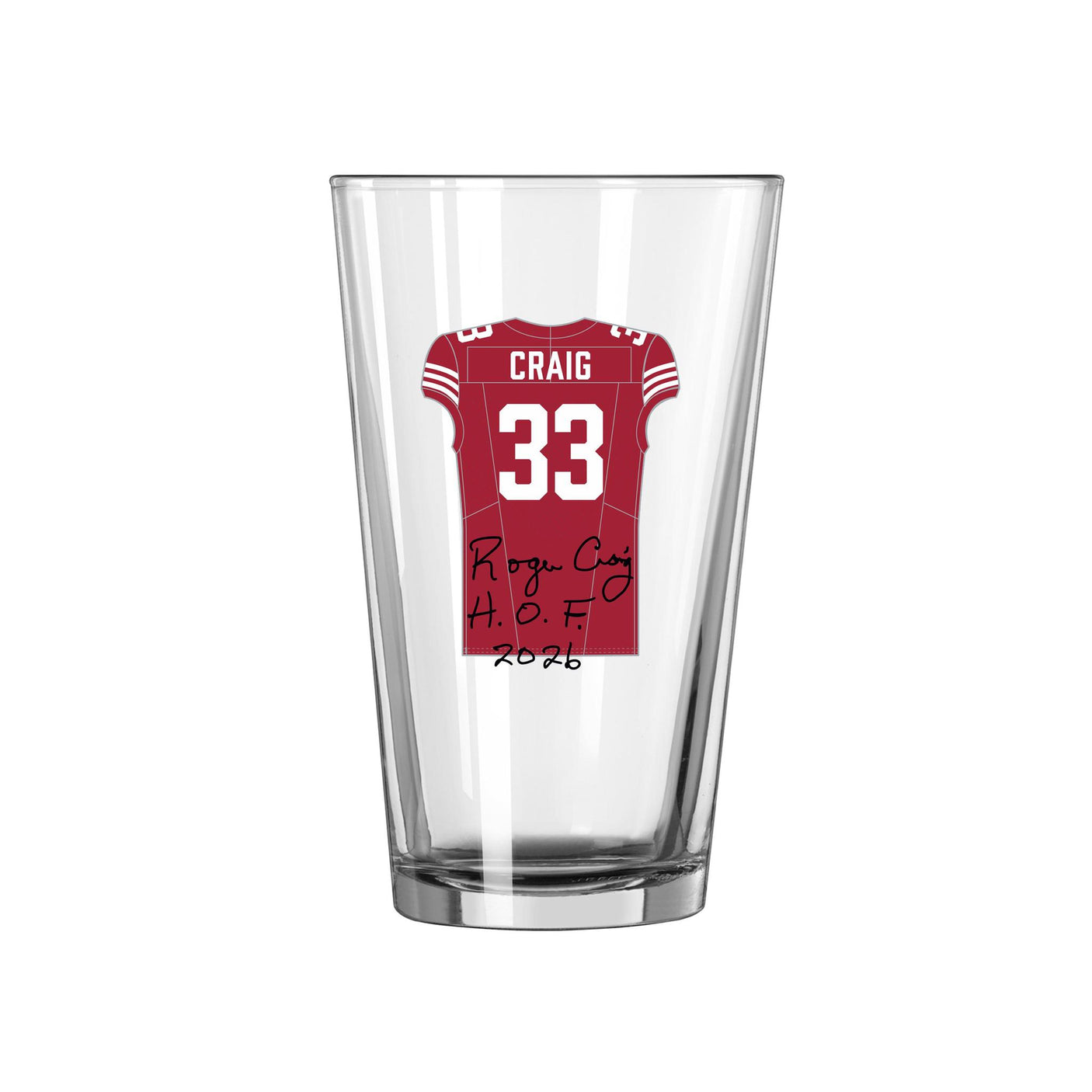 49ers Roger Craig Pint Glass