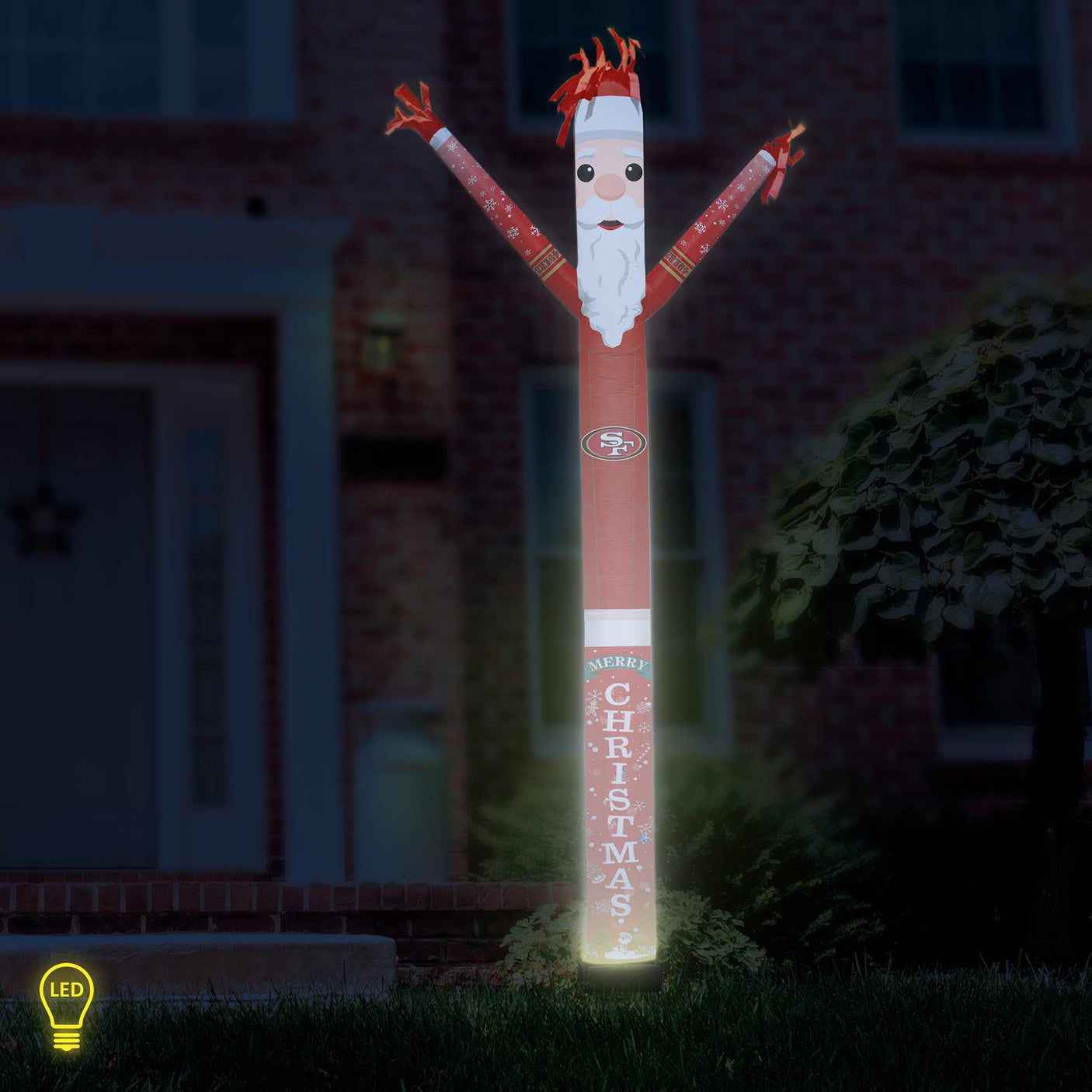 49ers Team Pride Inflatable Crazy Christmas Santa Sports Fan