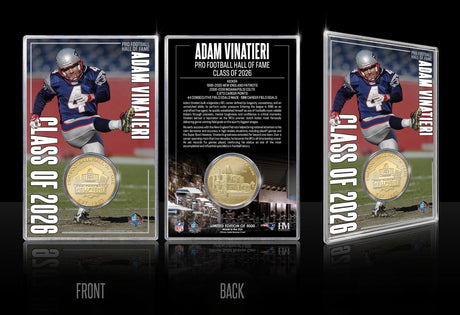 Adam Vinatieri Patriots Class of 2026 Hall of Fame Induction Bronze Coin Card - DS