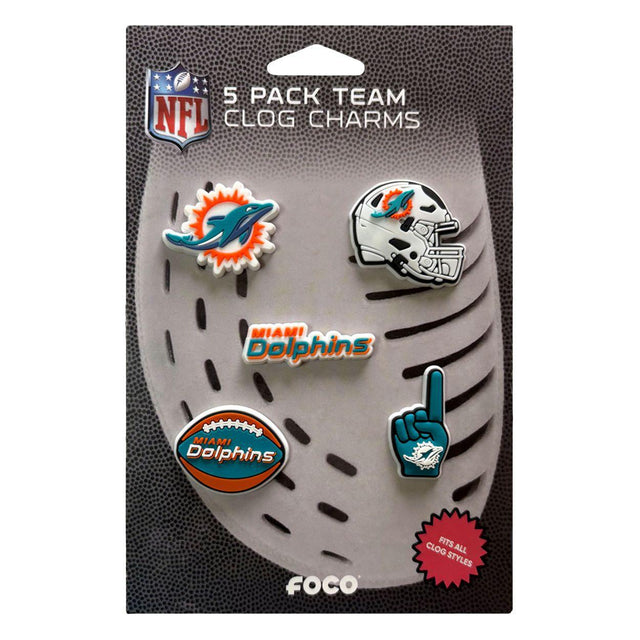 Dolphins 2025 5-Pack Team Clog Charms