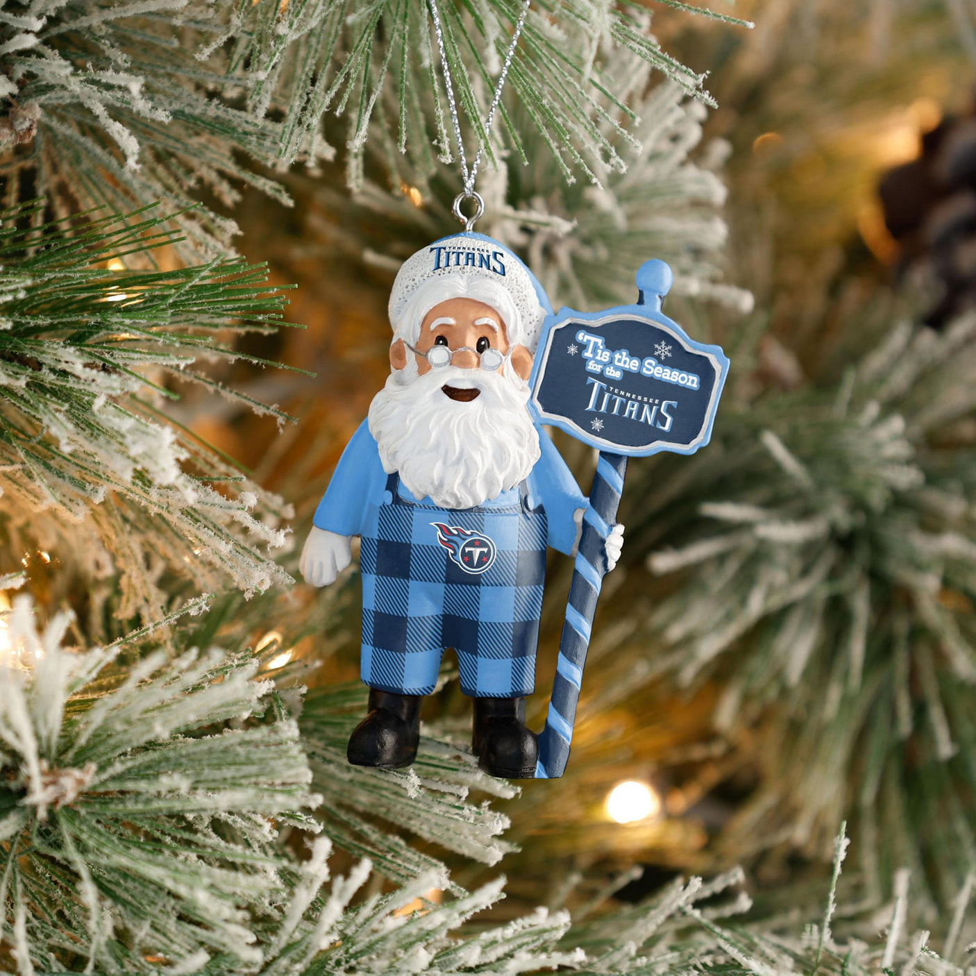 Titans Santa Overalls Ornament