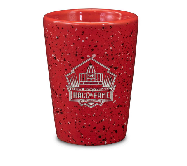 Hall of Fame 2oz Red Speckled Shot Glass