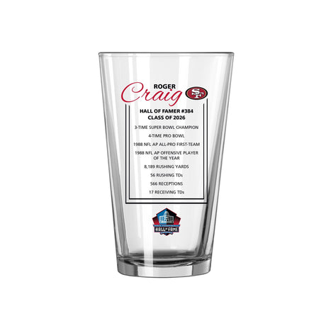 49ers Roger Craig Pint Glass