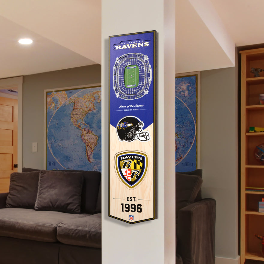 Ravens 8" x 32" 3D Stadiumview Banner