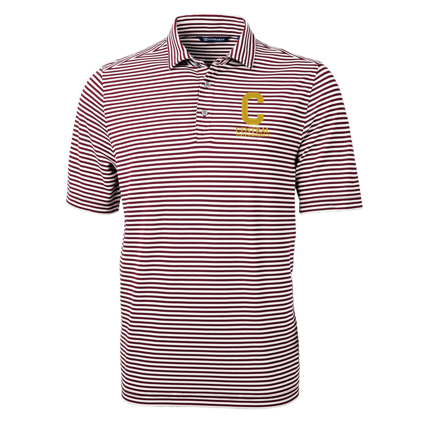 HBCU Team Cutter & Buck Men's Virtue Recycled Stripe Featherlight Pique Polo
