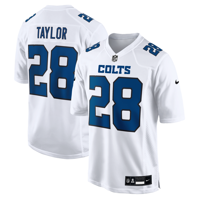 Colts Jonathan Taylor Men's Tundra White Nike Game Jersey