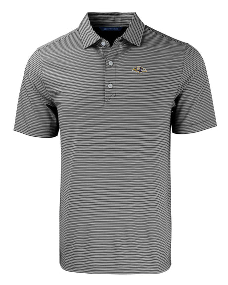 Ravens Cutter and Buck Men's Black Forge Eco Double Stripe Recycled Polo