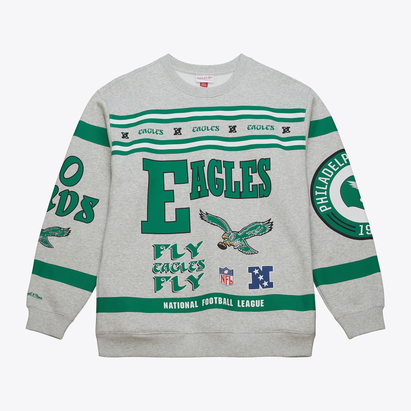 Eagles 2025 Mitchell & Ness Men's Vintage Fleece Crewneck