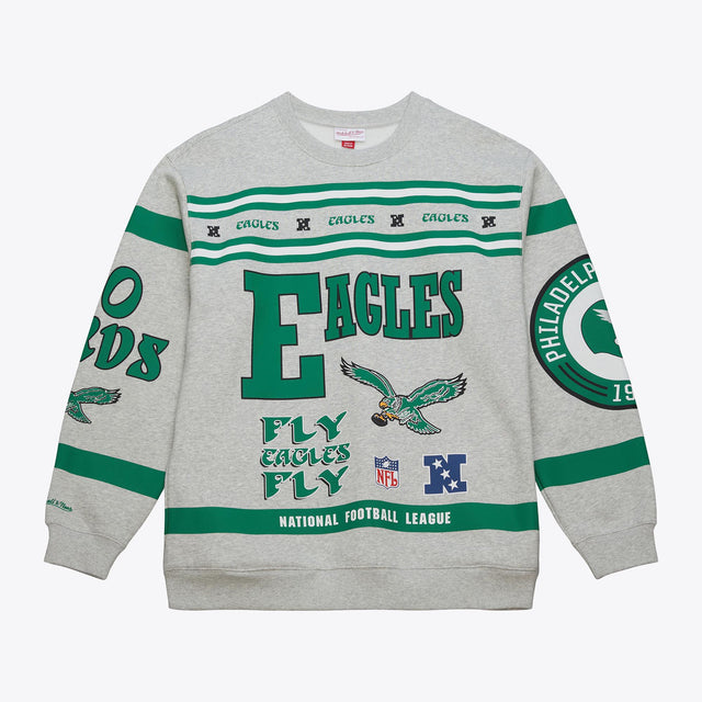 Eagles 2025 Mitchell & Ness Men's Vintage Fleece Crewneck