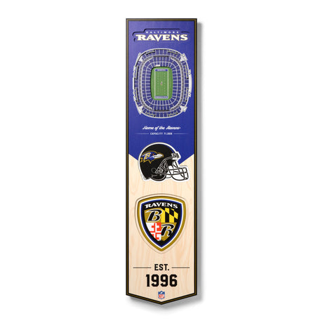 Ravens 8" x 32" 3D Stadiumview Banner