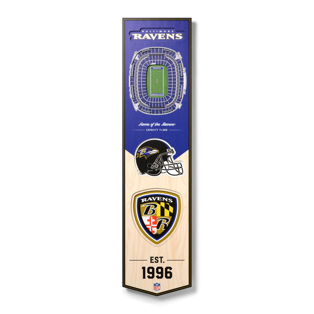 Ravens 8" x 32" 3D Stadiumview Banner