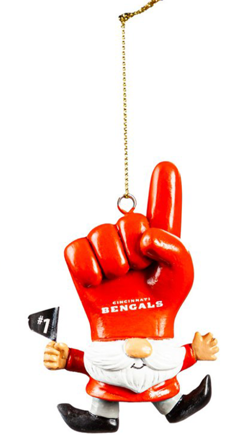 Bengals Foam Finger Gnome Tree Ornament