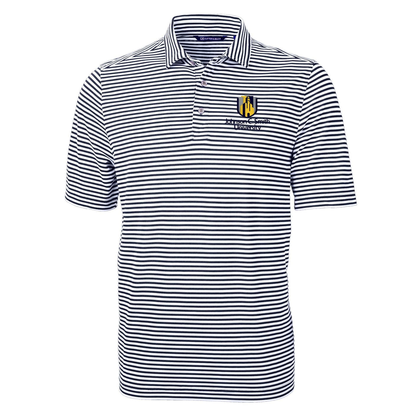 HBCU Team Cutter & Buck Men's Virtue Recycled Stripe Featherlight Pique Polo