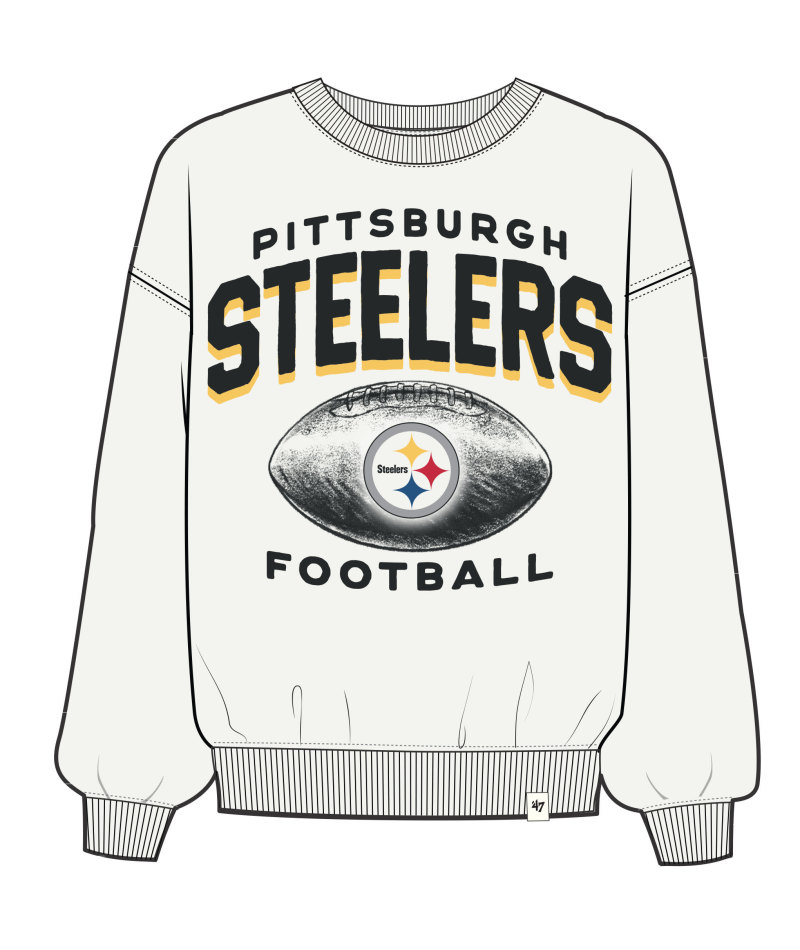 Steelers 2025 '47 Brand Women's Arch Cloud Oversized Crewneck