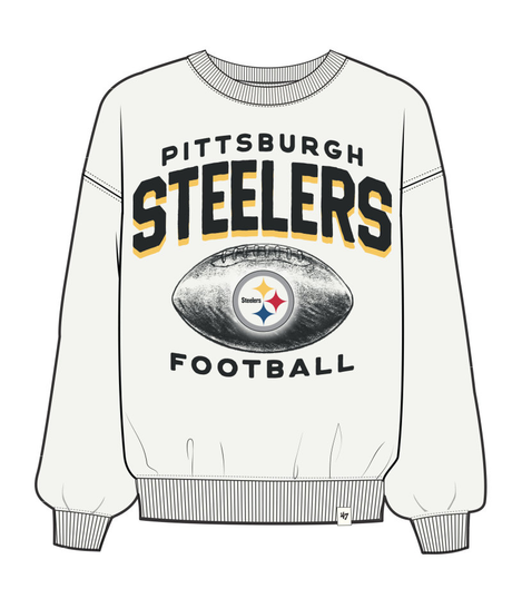 Steelers 2025 '47 Brand Women's Arch Cloud Oversized Crewneck
