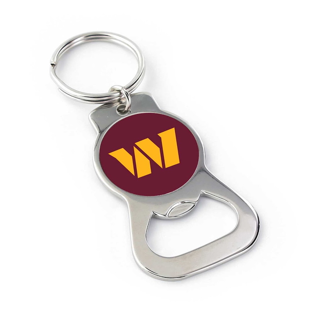 Commanders Silver Bottle Opener Keychain