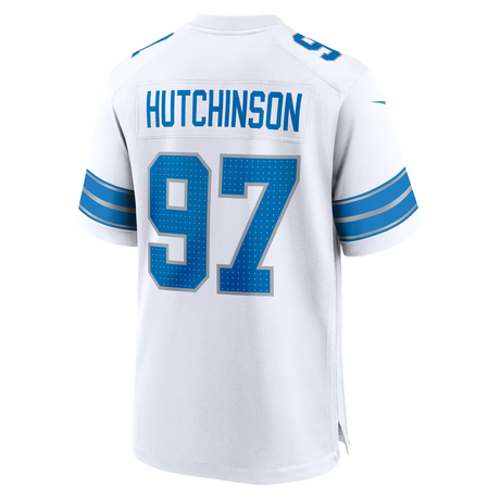 Lions Aidan Hutchinson Men's White Road Nike Game Jersey