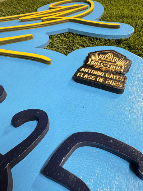 Chargers Antonio Gates Class of 2025 3D Signature Alternate Color Wall Sign