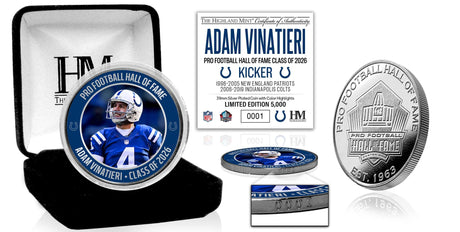 Adam Vinatieri Colts Class of 2026 Hall of Fame Induction Silver Plated Coin